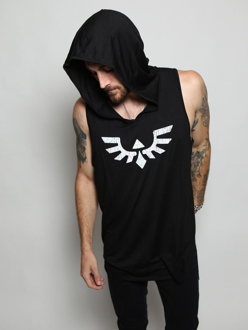 Man wearing Hooded Phoenix SpiritHood Tank, front view 3