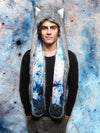 Man wearing faux fur Frosted Inverse Galaxy Fox Collector SpiritHood