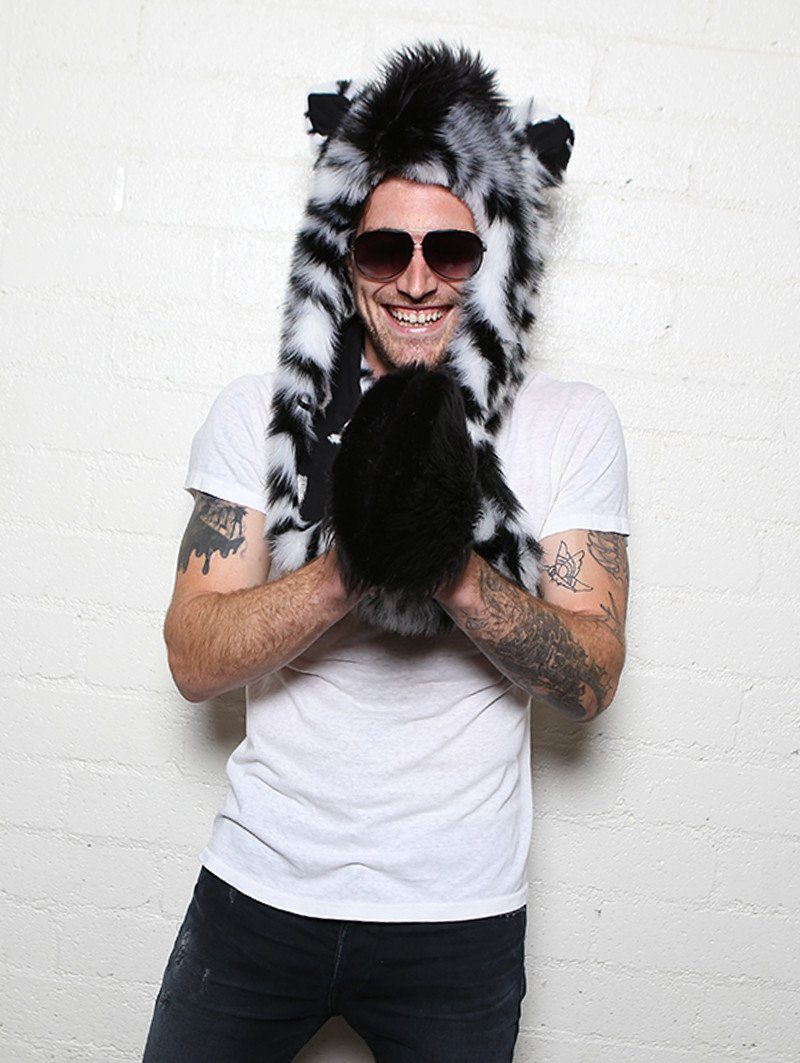 Zebra Hooded Faux Fur