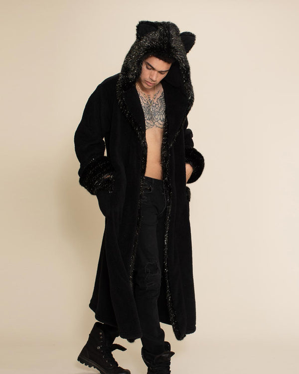 SpiritHoods Sequin Black Panther Classic Faux Fur Style Robe | Men's S / black/sequins/sparkles