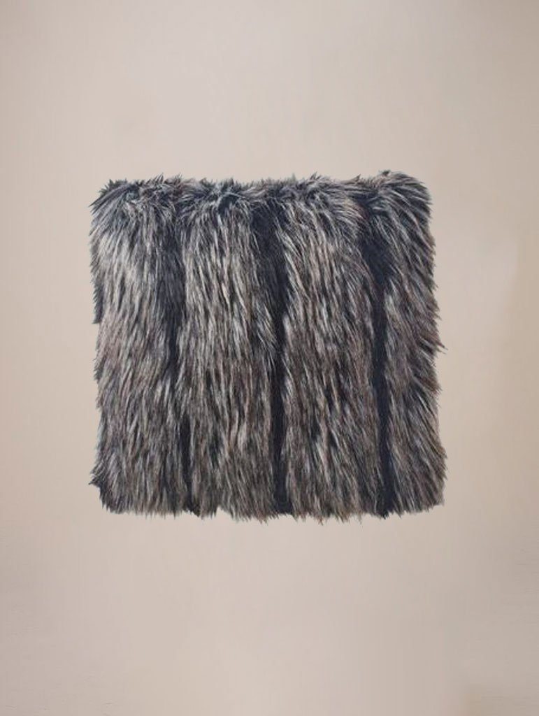 Night Fox Faux Fur Pillow, front view