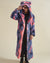 Man Wearing Peach Sorbet Cat Classic Faux Fur Style Robe with Hood