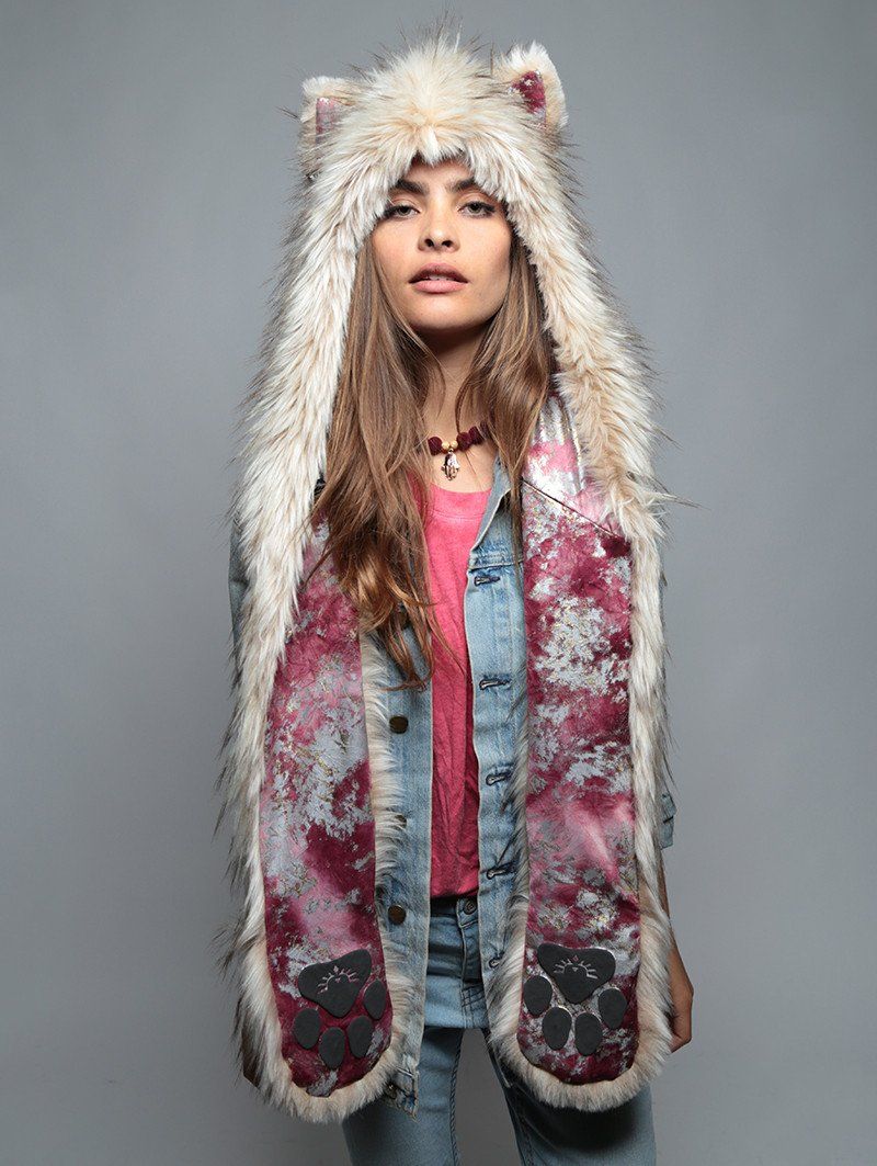 Platinum Fox *Unisex* Collectors SpiritHood on Woman