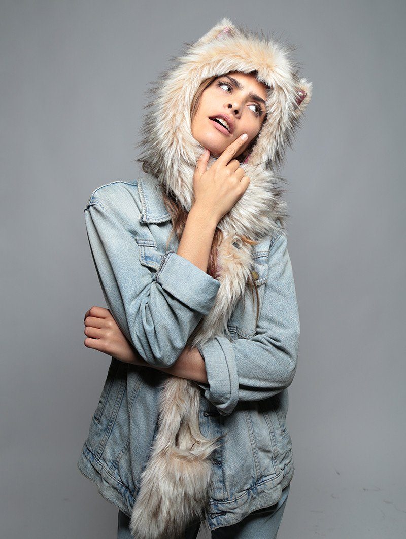 Platinum Fox *Unisex* Collectors SpiritHood on Female Model