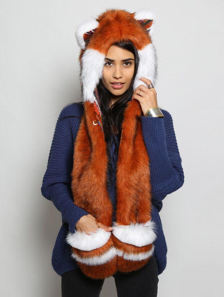 Woman Wearing Red Panda Collectors Edition SpiritHood