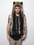 Man wearing faux fur Red Wolf HB3 SpiritHood, front view 1