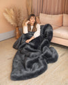 Moroccan Blue Wolf Collector Edition Faux Fur Throw