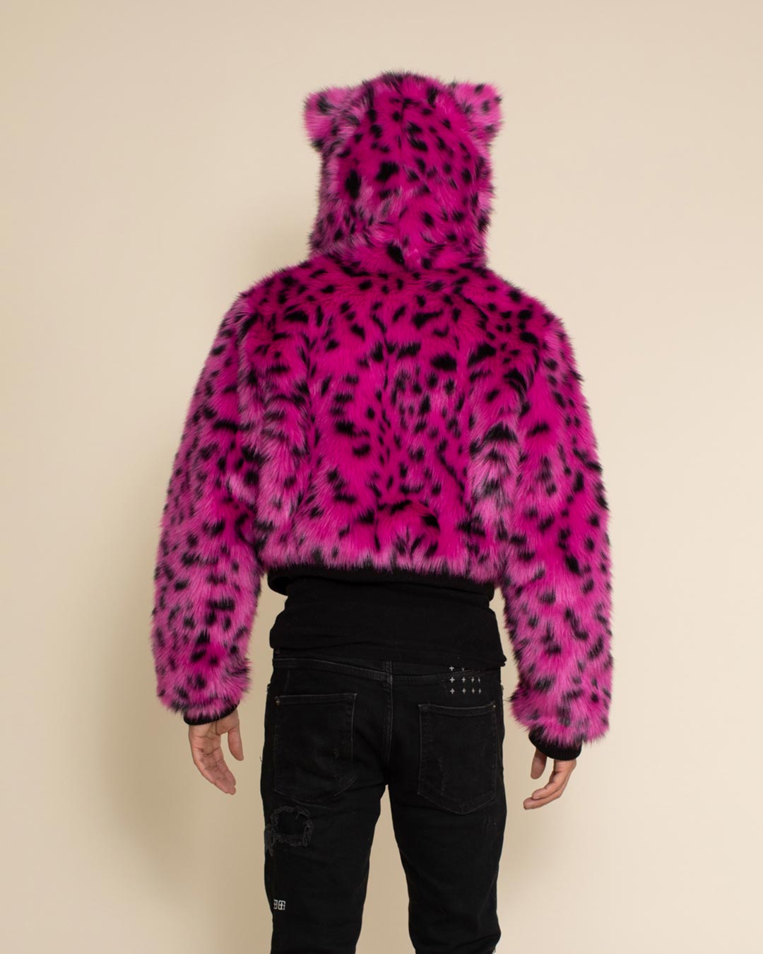 Pink Cheetah Classic Collector Edition Faux Fur Cropped Jacket | Men's
