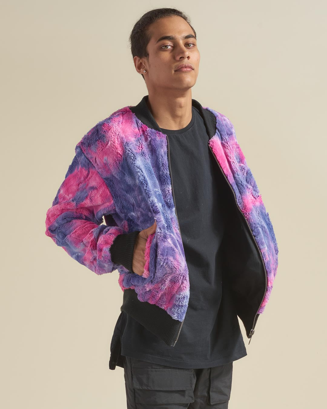 Men's Purple Faux Suede Bomber Jacket – Plain Clothing Store
