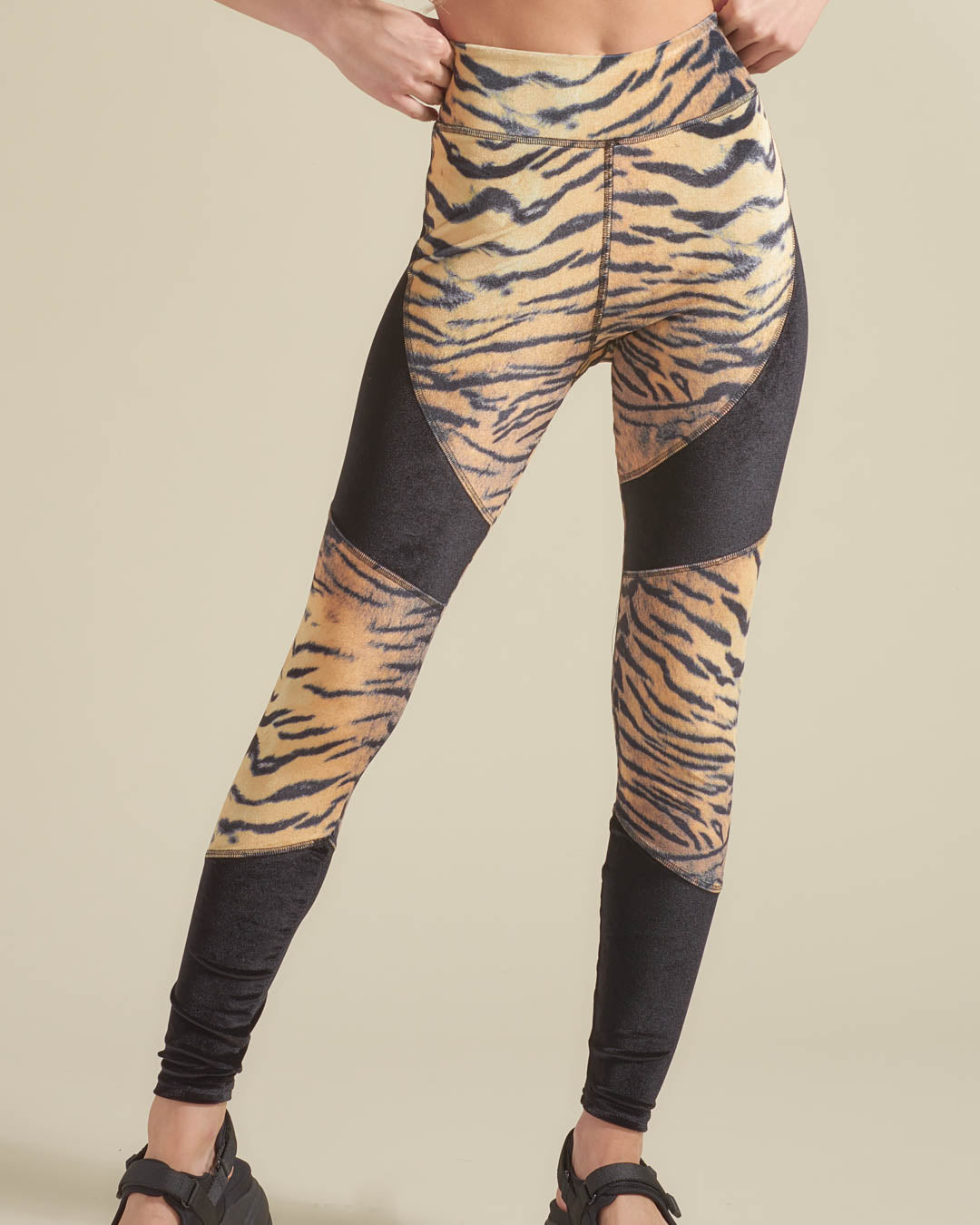 Black Leopard Burnout Velvet High Rise Leggings | Women's