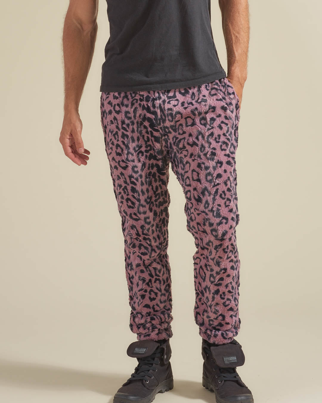 Lavender Leopard ULTRA SOFT Faux Fur Sweatpants | Men's