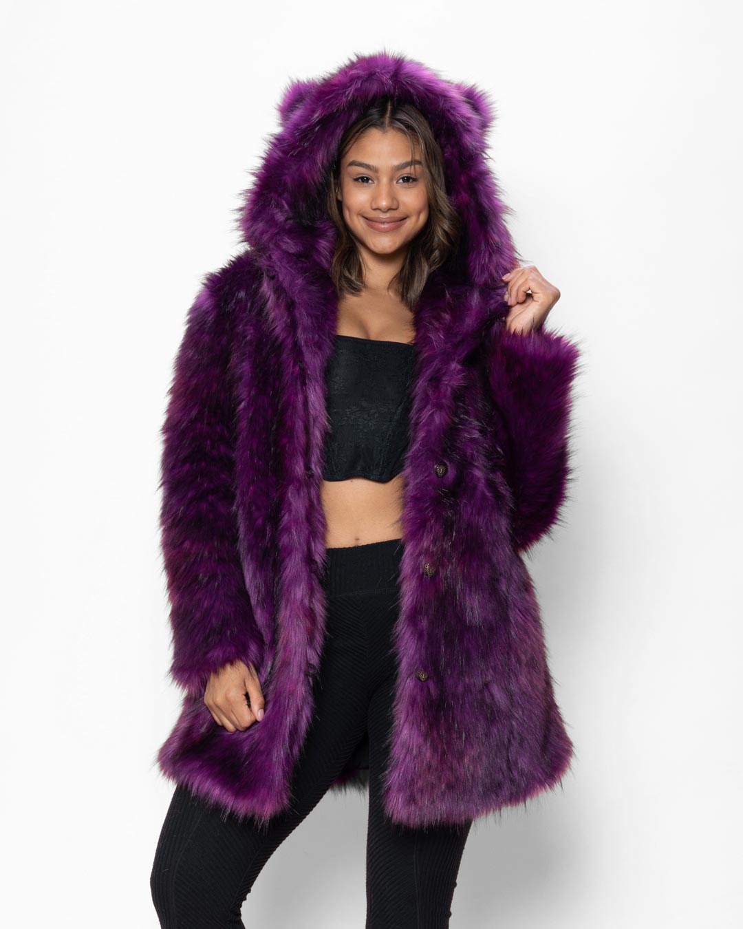 Purple Panther Classic Faux Fur Coat | Women's - SpiritHoods