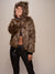 Brown Savannah Cat Classic Faux Fur Bomber Jacket on Female