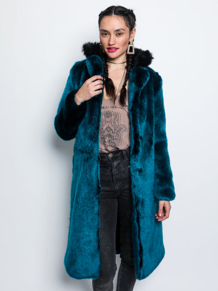 Royal Wolf Faux Fur Women's Full Length Coat | SpiritHoods