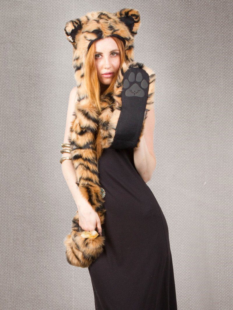 Brown and Black Tiger SpiritHood  on Female