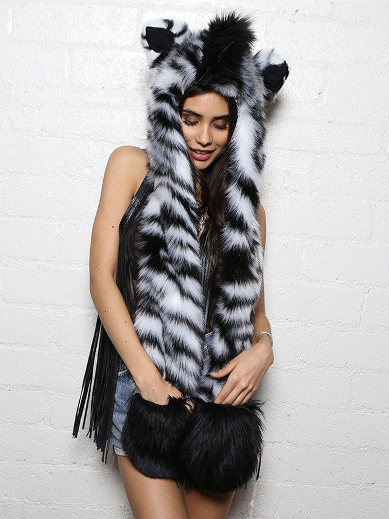 White and Black Zebra Collectors Edition SpiritHood on Female