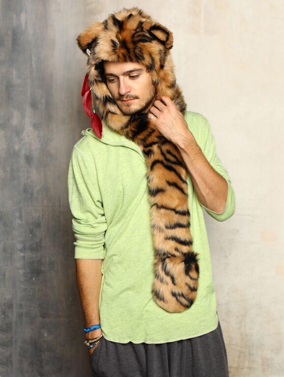 Orange and Black Tiger SpiritHood on Male