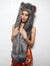 Faux Fur Grey Fox OmbreMagic SpiritHood on Female Model