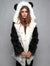 Female Wearing Classic Panda Faux Fur Coat 