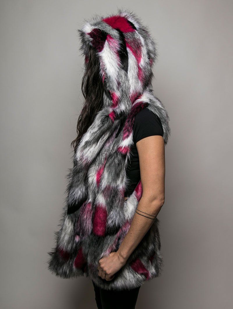 CE Whimsical Alpaca Hooded Faux Fur Vest