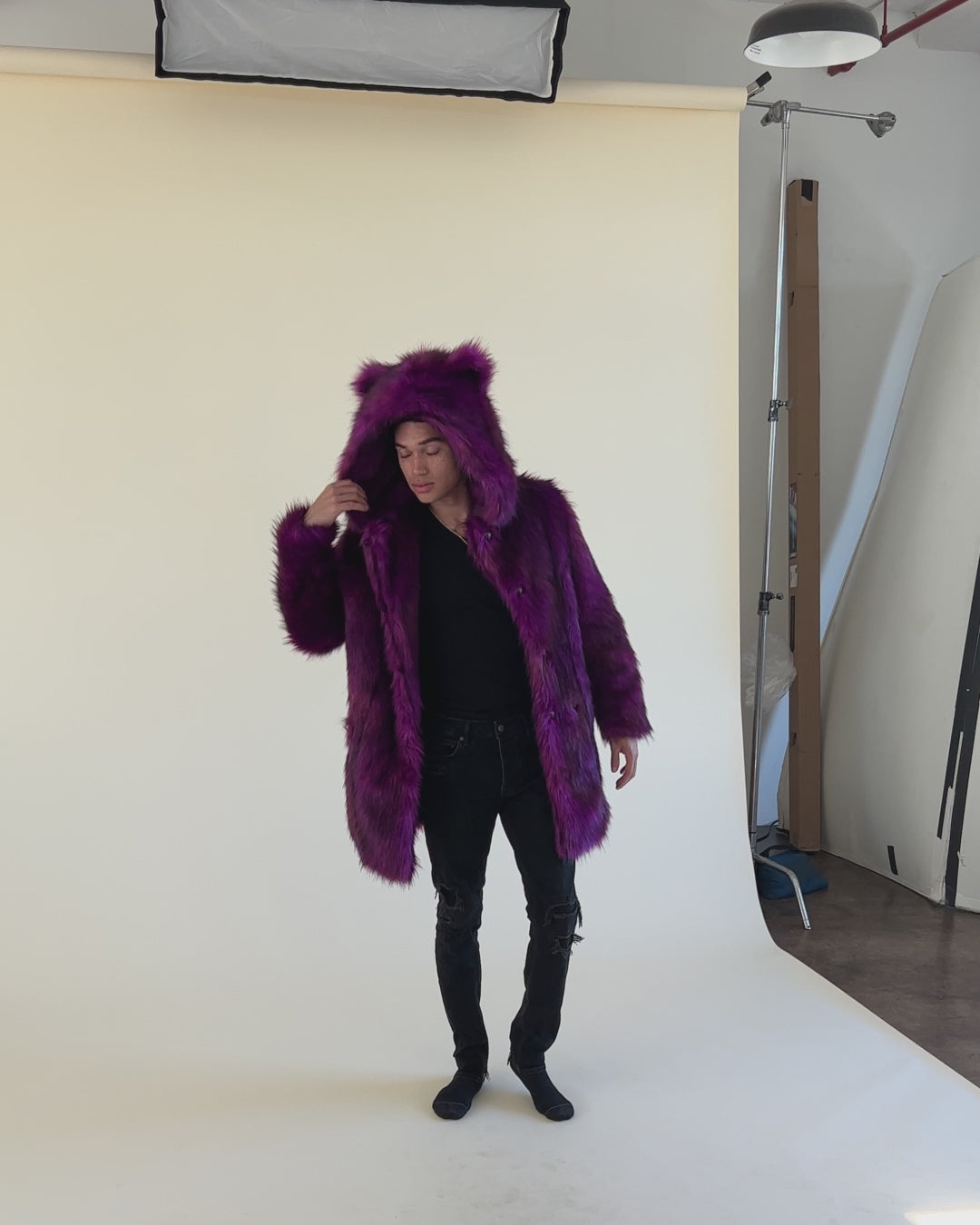 Purple Panther Classic Faux Fur Coat | Men's