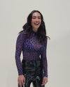 Women's Purple Mesh Bodysuit | Violet Panther