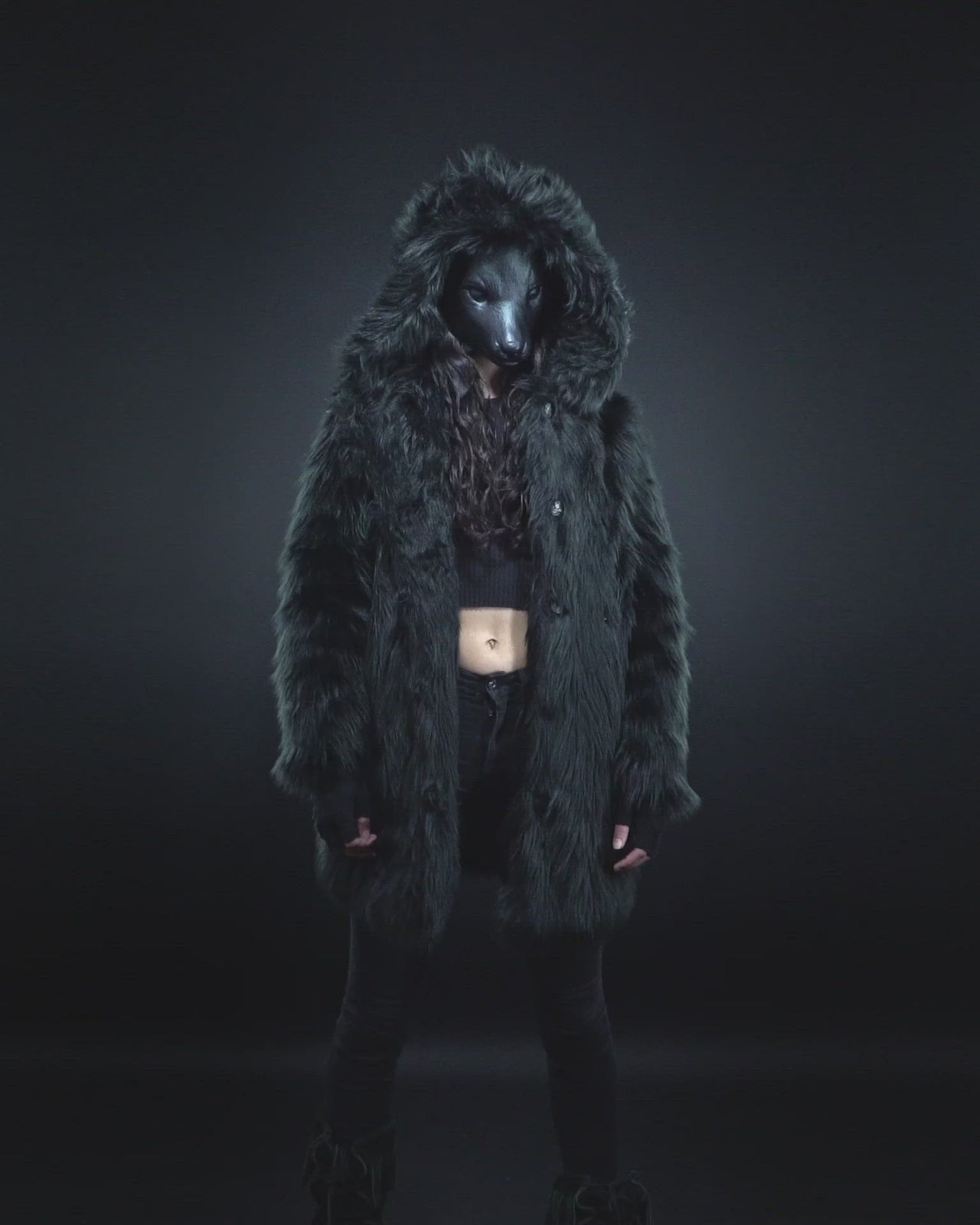 Wolverine Grey Faux Fur Men's Coat with Hood | SpiritHoods Brown/Black/Grey / Xxs