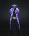 Video of Woman wearing Cotton Candy Kitty Classic Faux Fur Style Robe with Hood