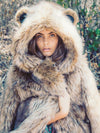 Grizzly Faux Fur Coat on Female Model