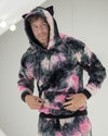 Classic Men's Fur Hoodie | Tie Dye Leopard