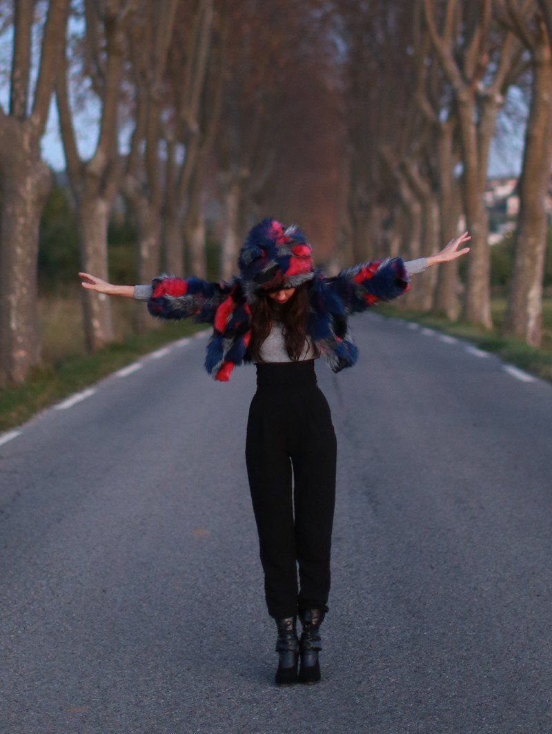 Woman Wearing Lovebird Crop Jacket 