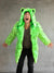 Man wearing Neon Green Leopard Luxe Classic Faux Fur Coat, front view 3