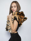 Female Wearing Tiger Shawl SpiritHood 