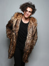 Man wearing Grizzly Faux Fur Coat, front view 1