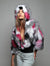 Faux Fur Hooded Open Crop SpiritHood on Female Model