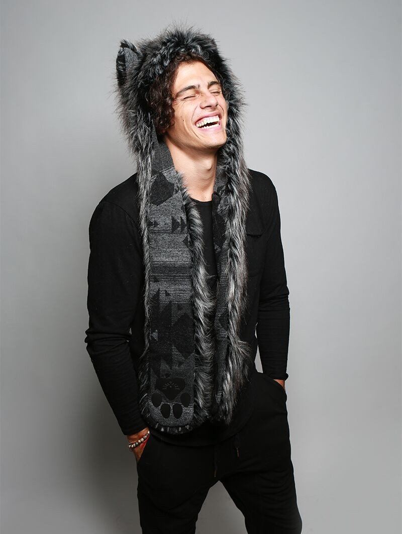 Man wearing faux fur Night Fox Italy SpiritHood