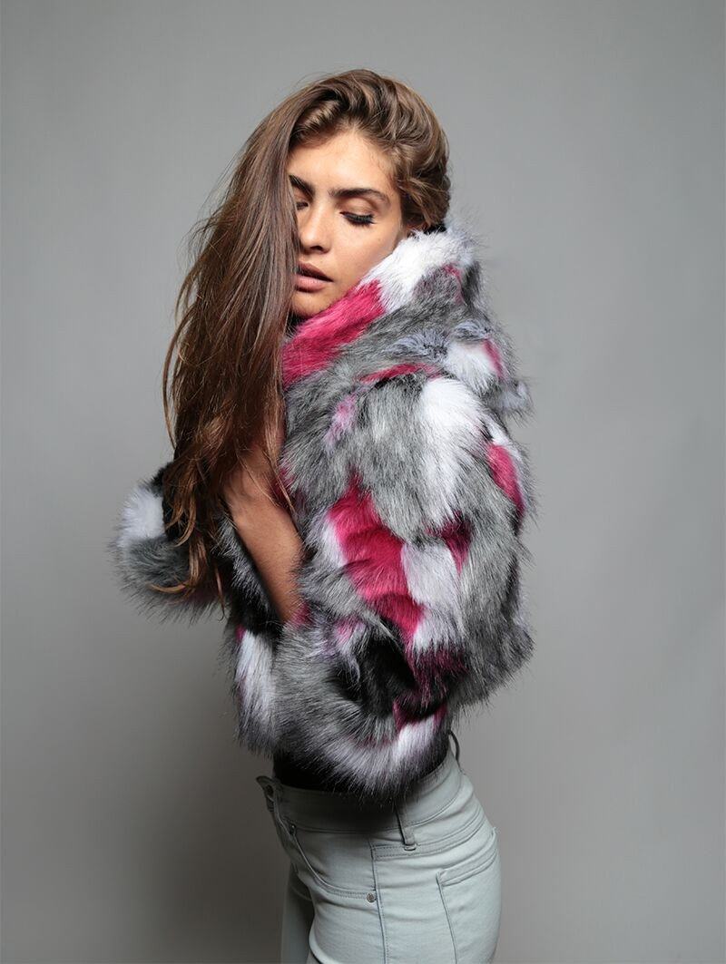 Hooded Open Crop Faux Fur SpiritHood